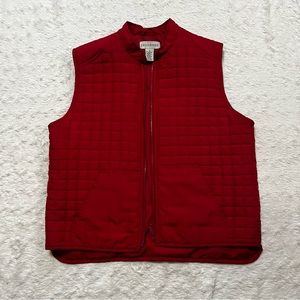 CROSSROADS Red Zip Up Vest With Velcro & Zip Pocket on Back